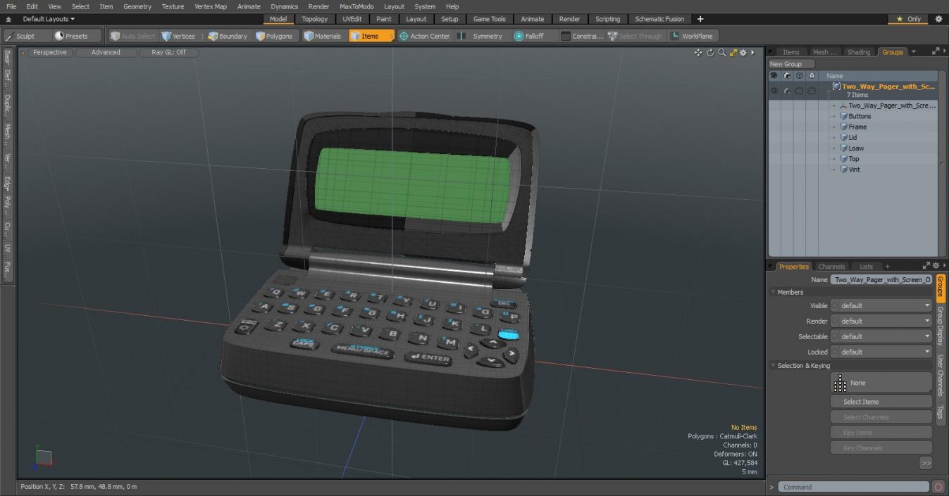 Two-Way Pager with Screen Off 3D model