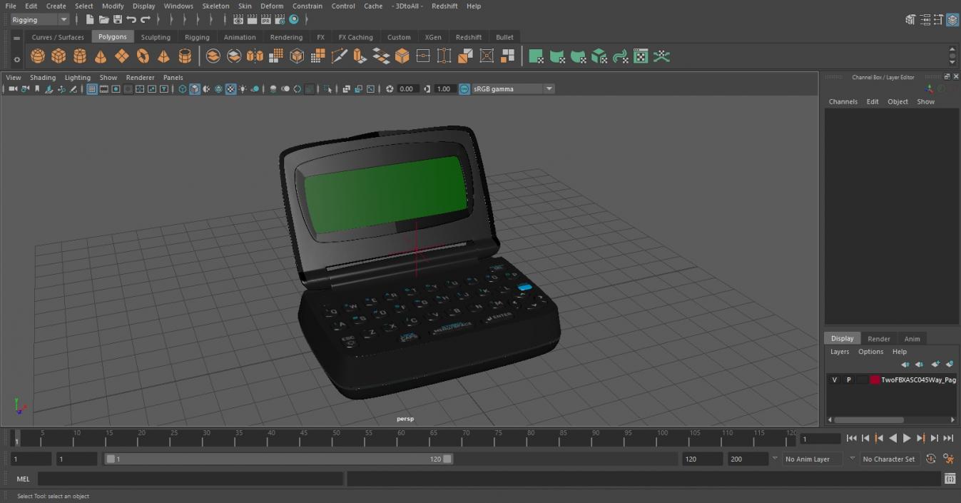 Two-Way Pager with Screen Off 3D model