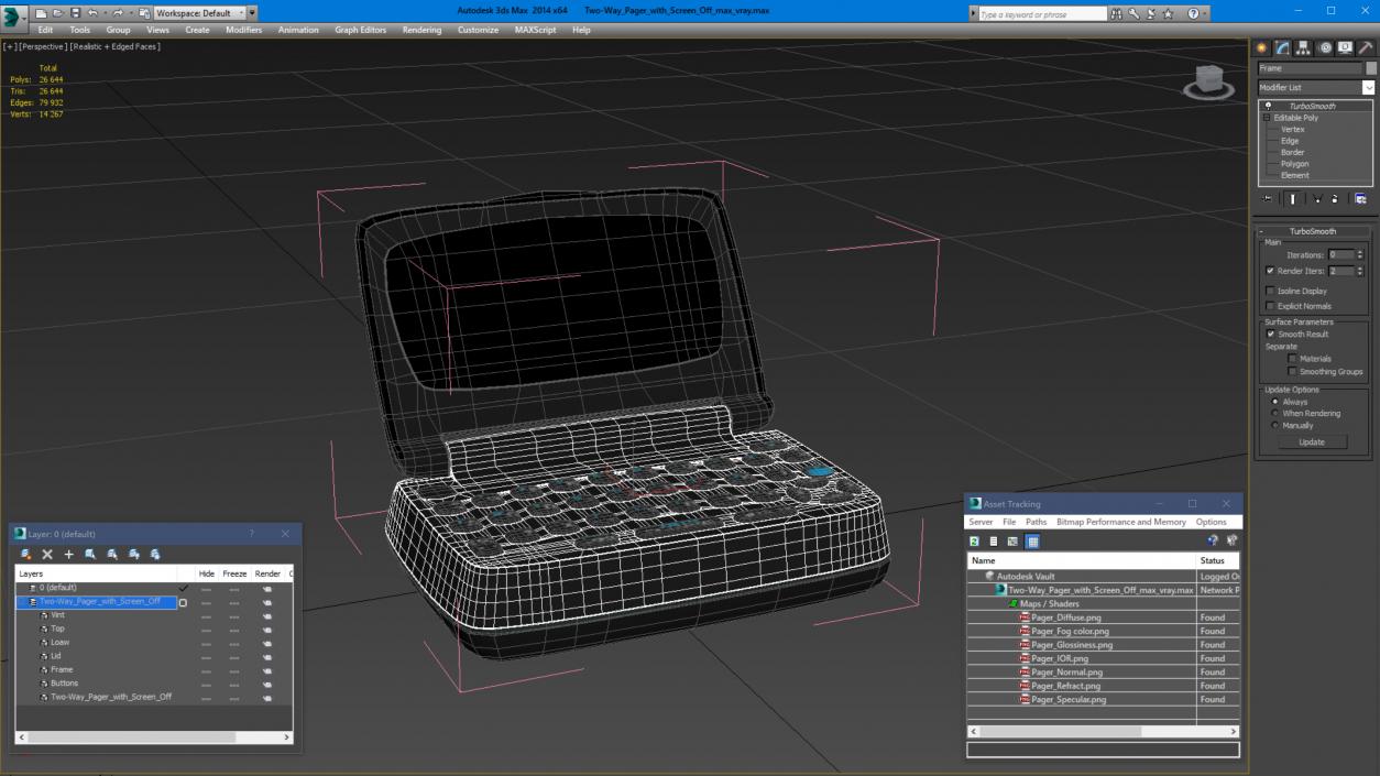 Two-Way Pager with Screen Off 3D model