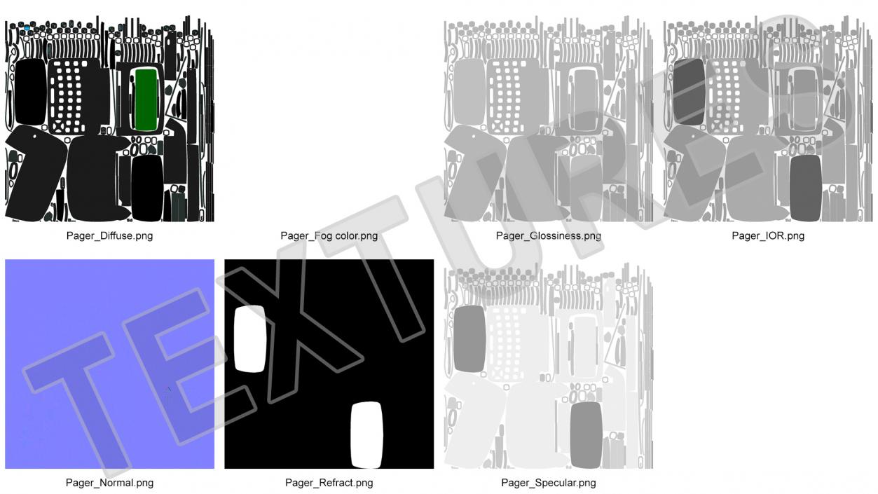 Two-Way Pager with Screen Off 3D model