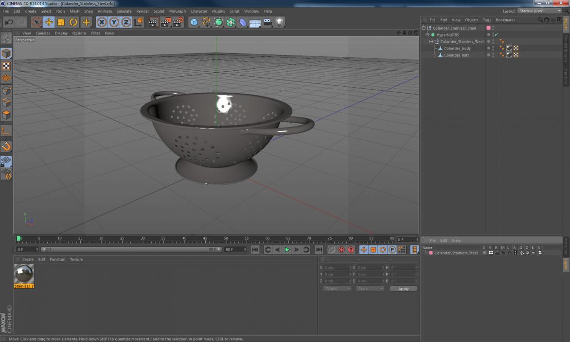 Colander Stainless Steel 3D model