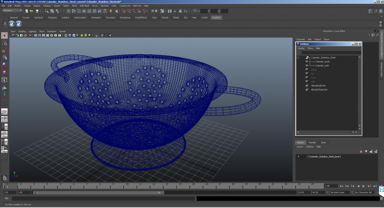 Colander Stainless Steel 3D model