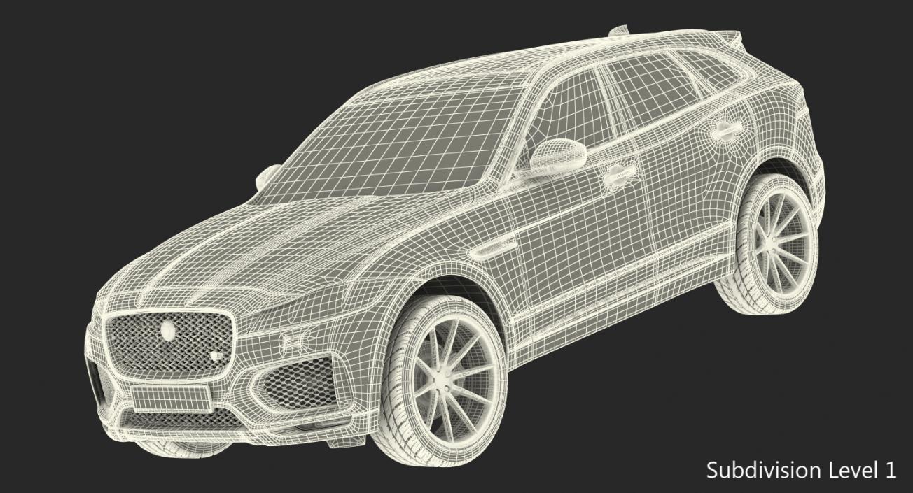 Jaguar F-Pace 2017 Simple Interior 3D model