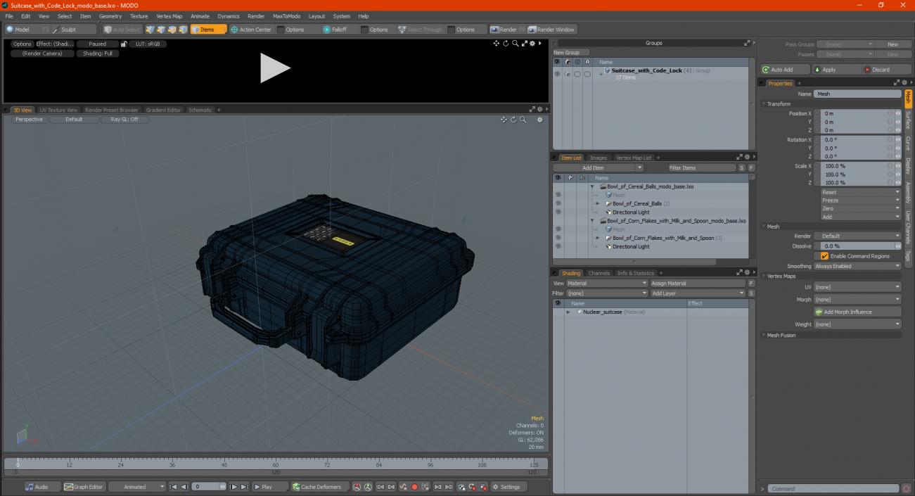 3D Suitcase with Code Lock model