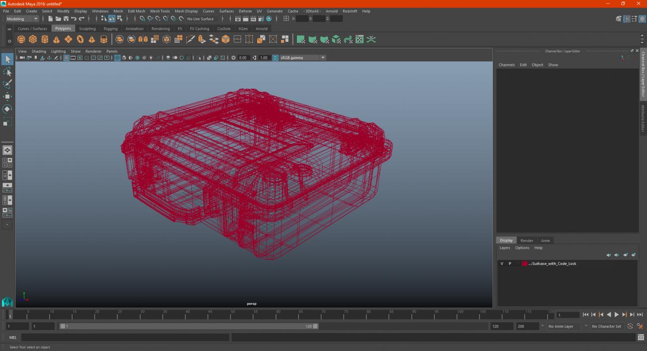 3D Suitcase with Code Lock model