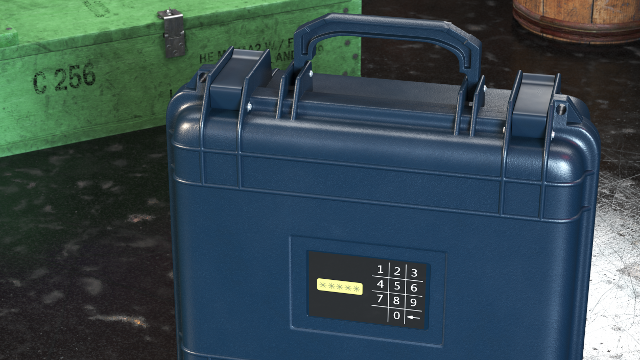 3D Suitcase with Code Lock model