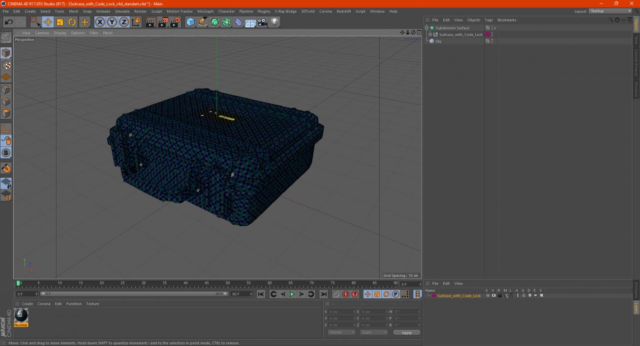 3D Suitcase with Code Lock model