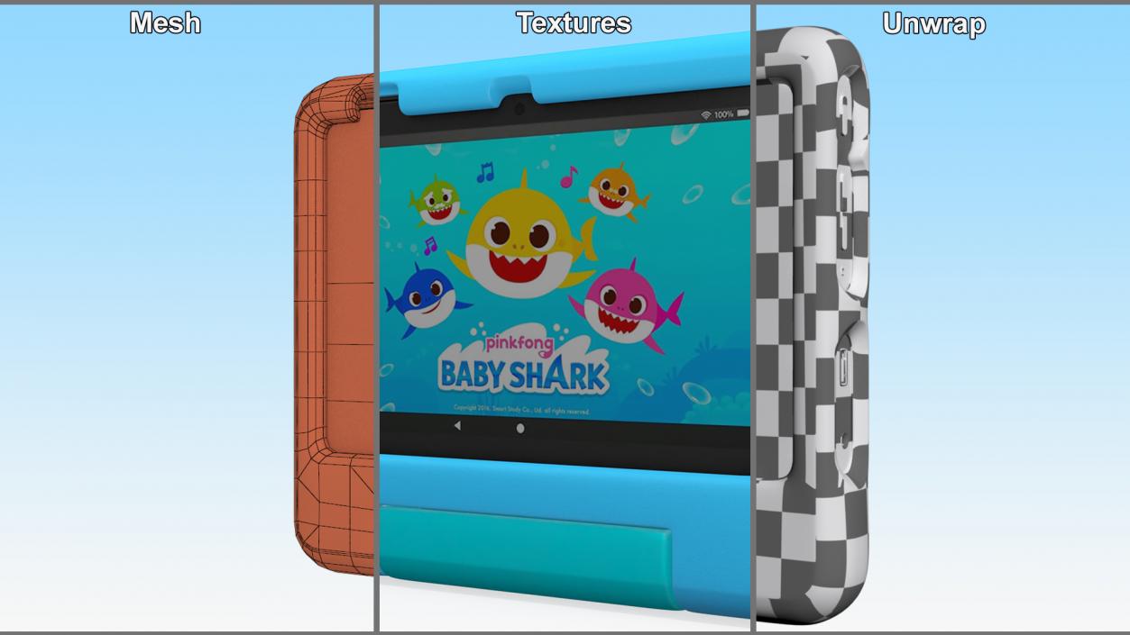 3D model Amazon Fire 7 Kids Tablet Blue