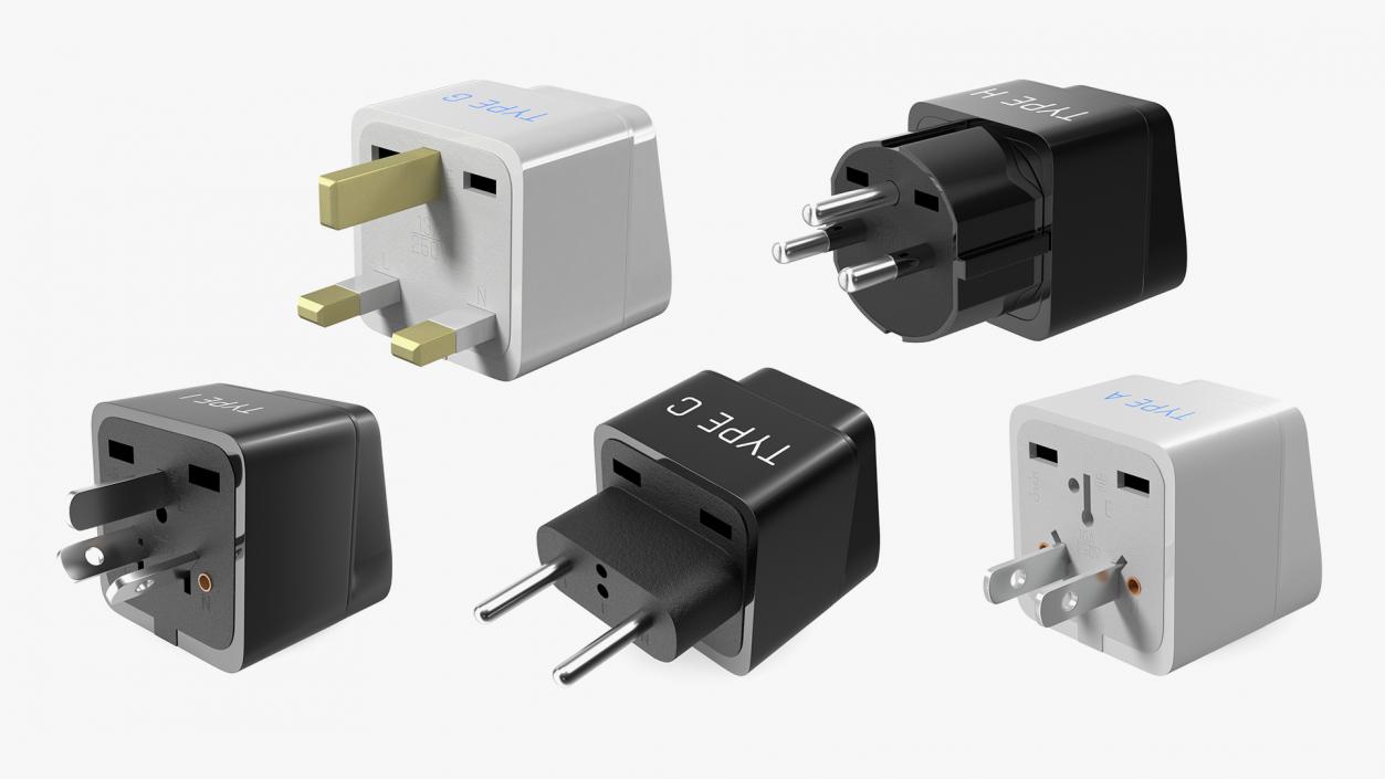 Electrical Plug Adapters Collection 3 3D