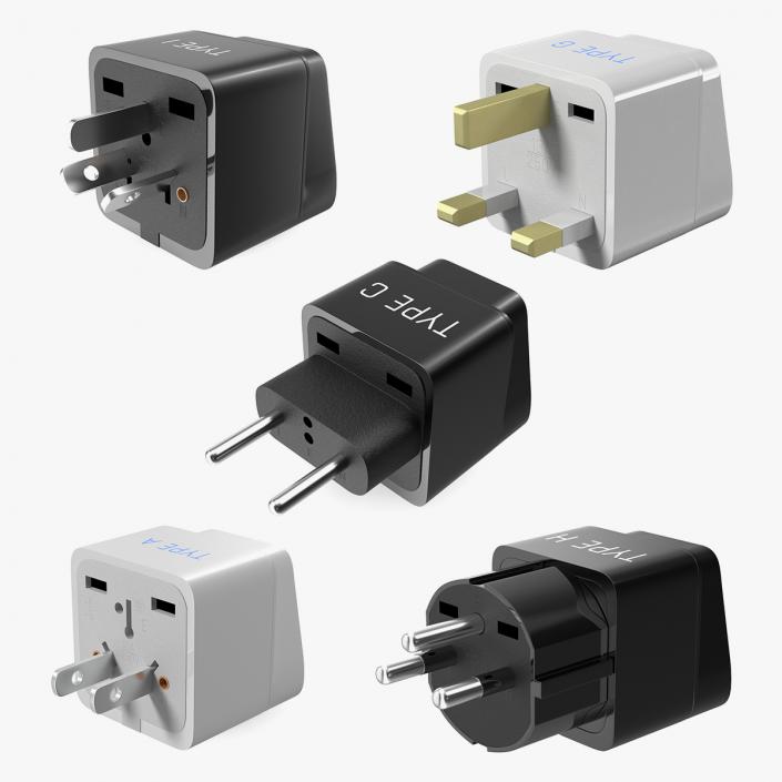 Electrical Plug Adapters Collection 3 3D