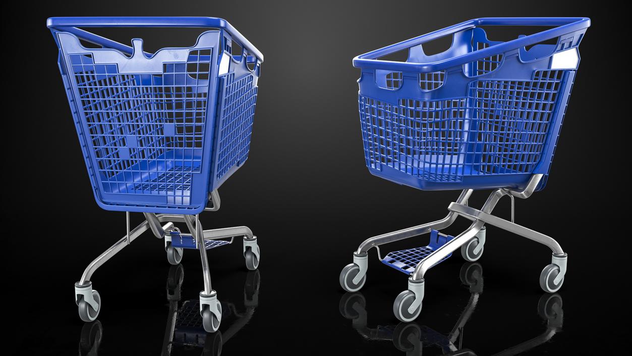 3D Shopping Baskets and Trolley Collection 4