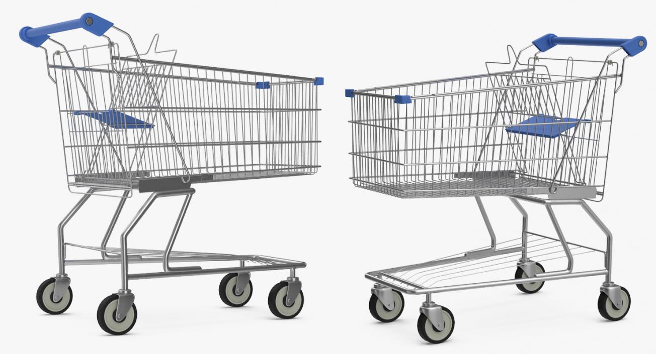 3D Shopping Baskets and Trolley Collection 4