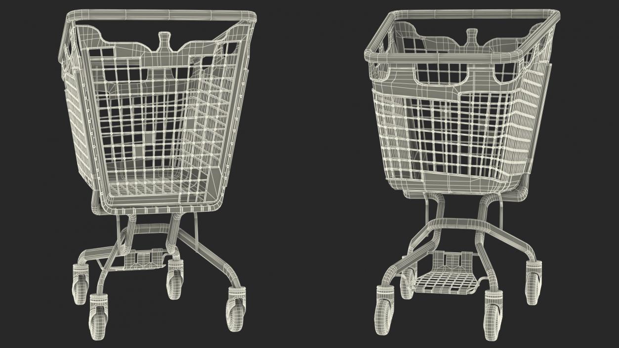 3D Shopping Baskets and Trolley Collection 4