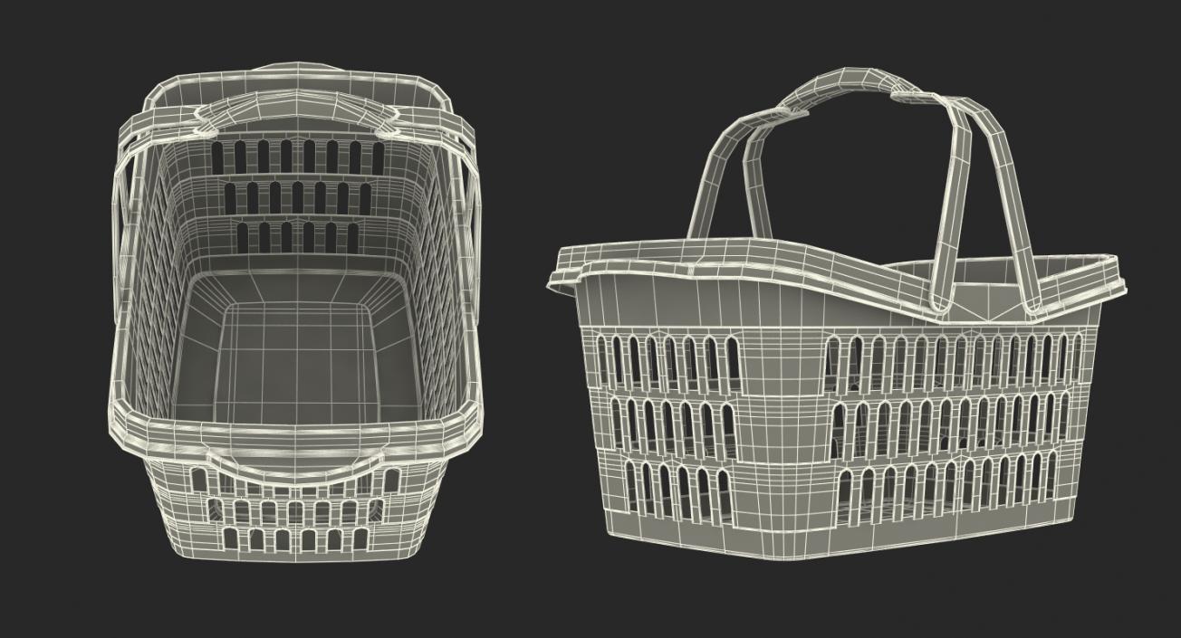 3D Shopping Baskets and Trolley Collection 4