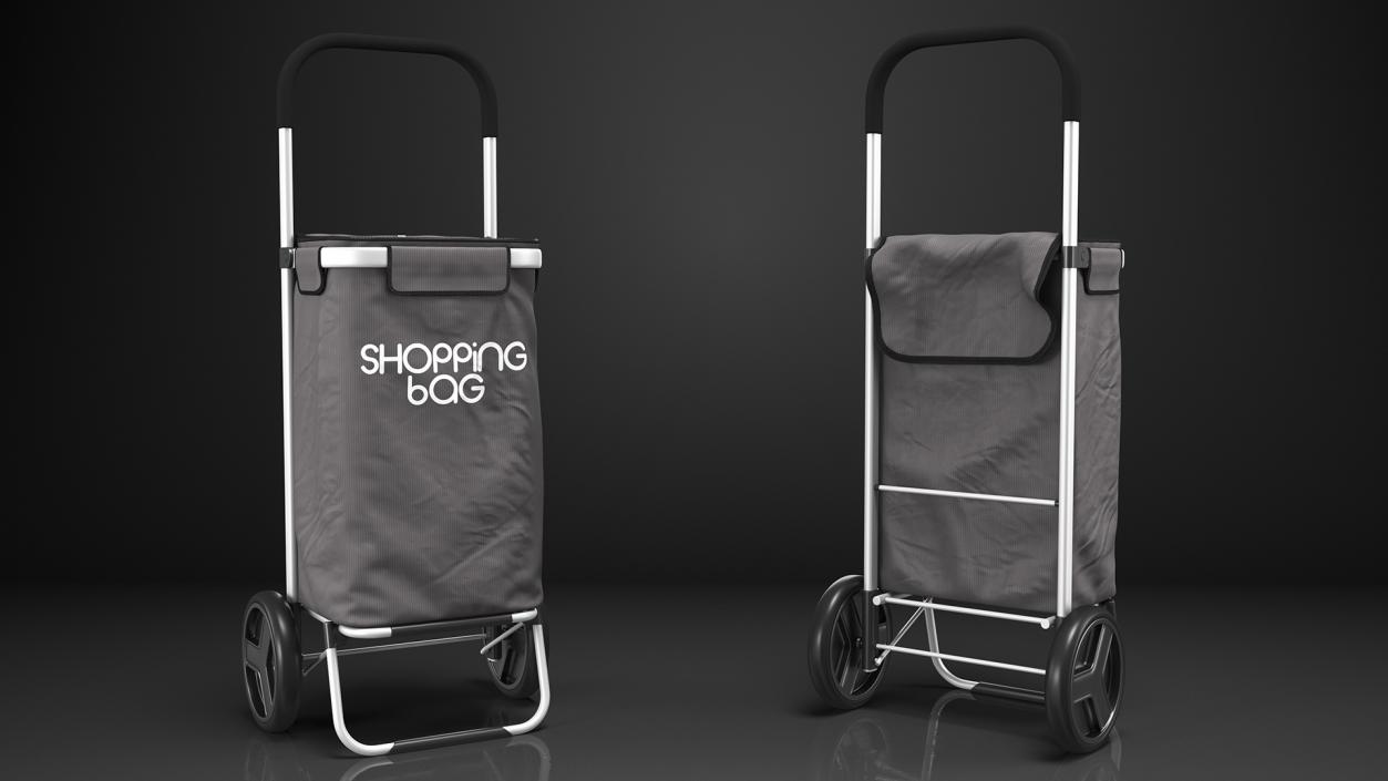 3D Shopping Baskets and Trolley Collection 4