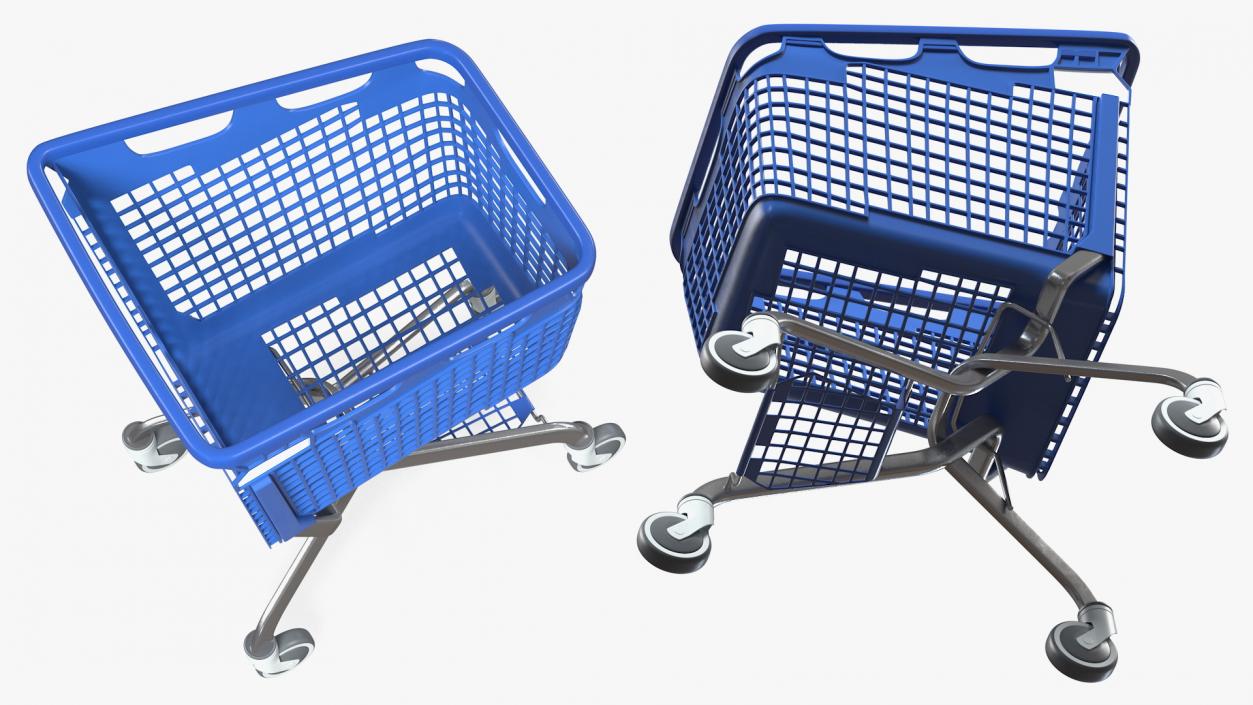 3D Shopping Baskets and Trolley Collection 4