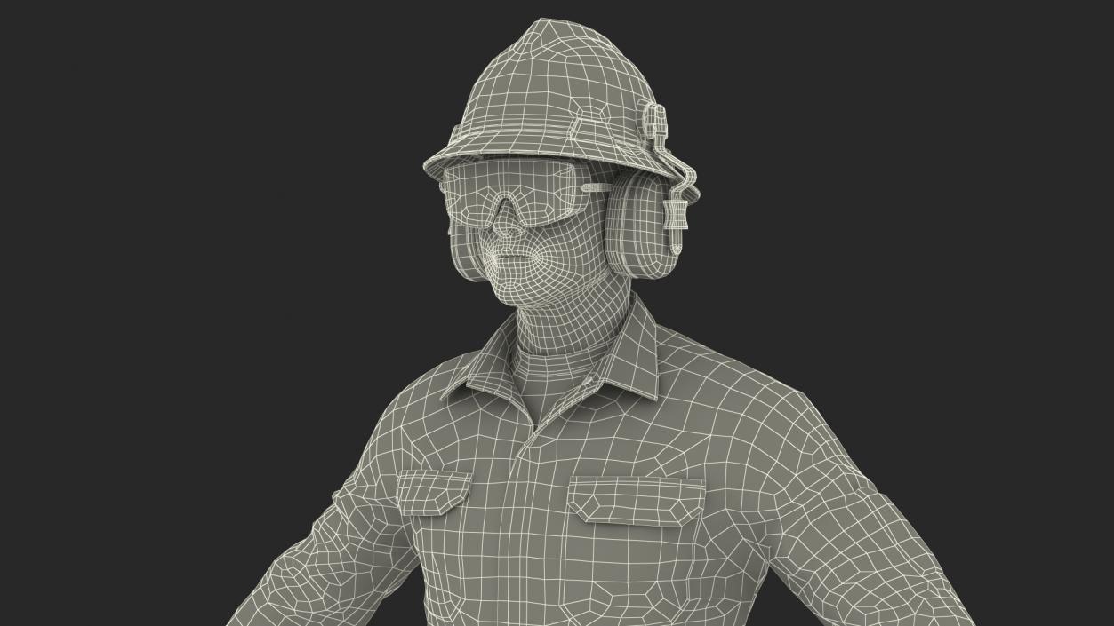 3D Gas Worker Fully Equipped Neutral Pose model