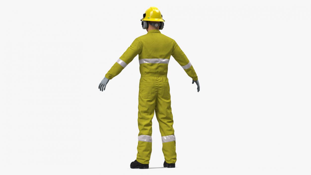 3D Gas Worker Fully Equipped Neutral Pose model