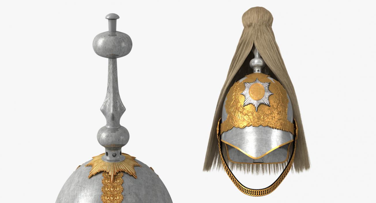 British Life Guard Cavalry Helmet with Fur 3D