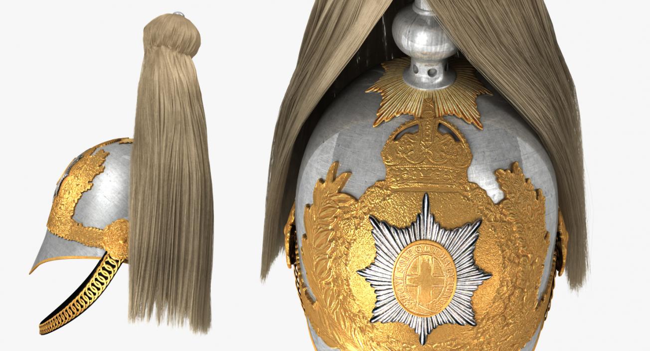 British Life Guard Cavalry Helmet with Fur 3D