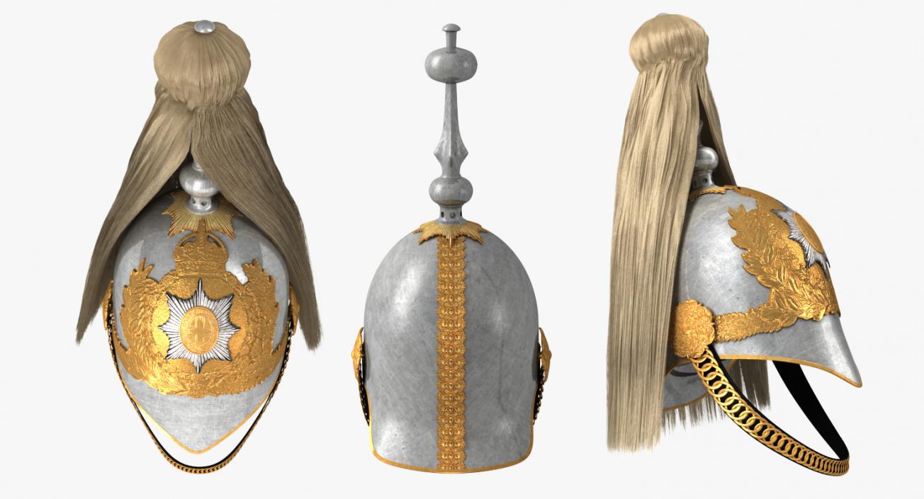 British Life Guard Cavalry Helmet with Fur 3D