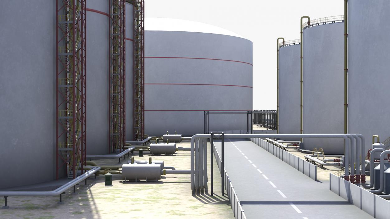 3D LNG Export Terminal with Gas Carrier Ship