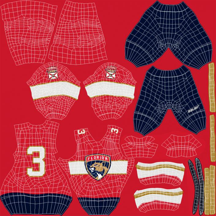 3D Hockey Uniform Florida Panthers