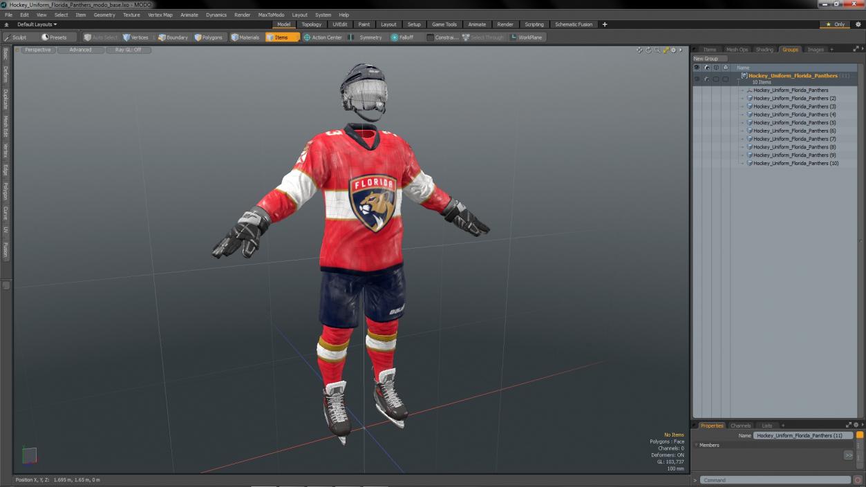 3D Hockey Uniform Florida Panthers