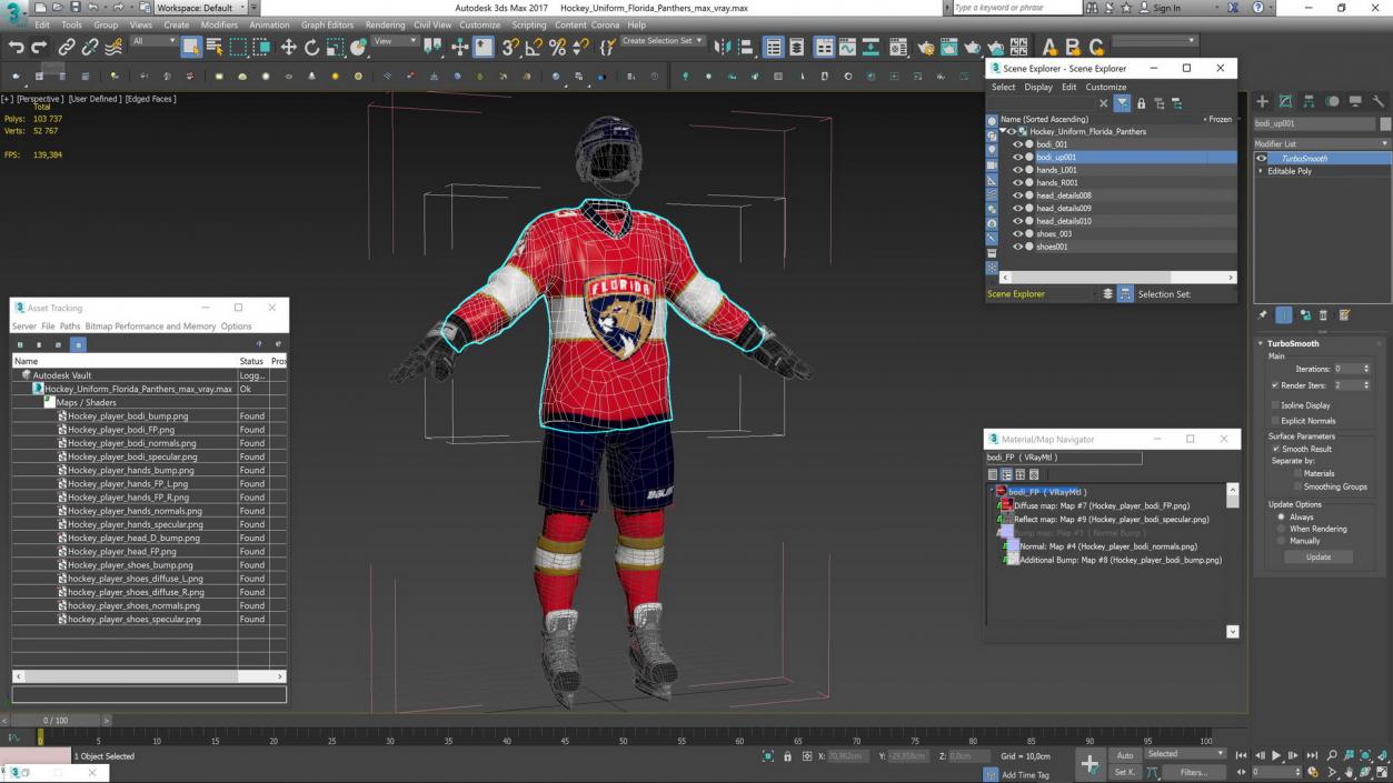 3D Hockey Uniform Florida Panthers