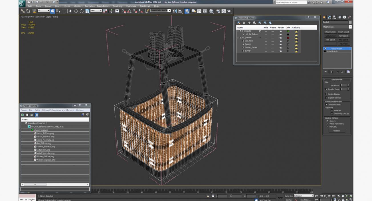 3D Hot Air Balloon Gondola model