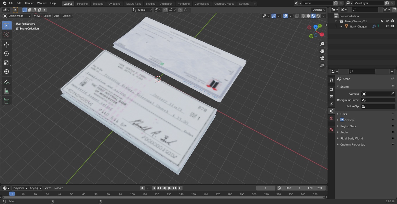 3D Bank Cheque