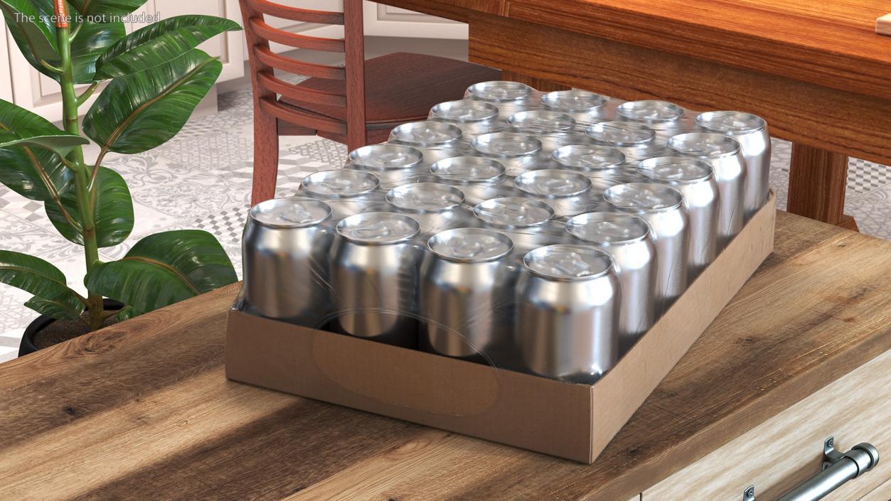 3D Transparent Pack of 24pcs 330ml Aluminium Cans