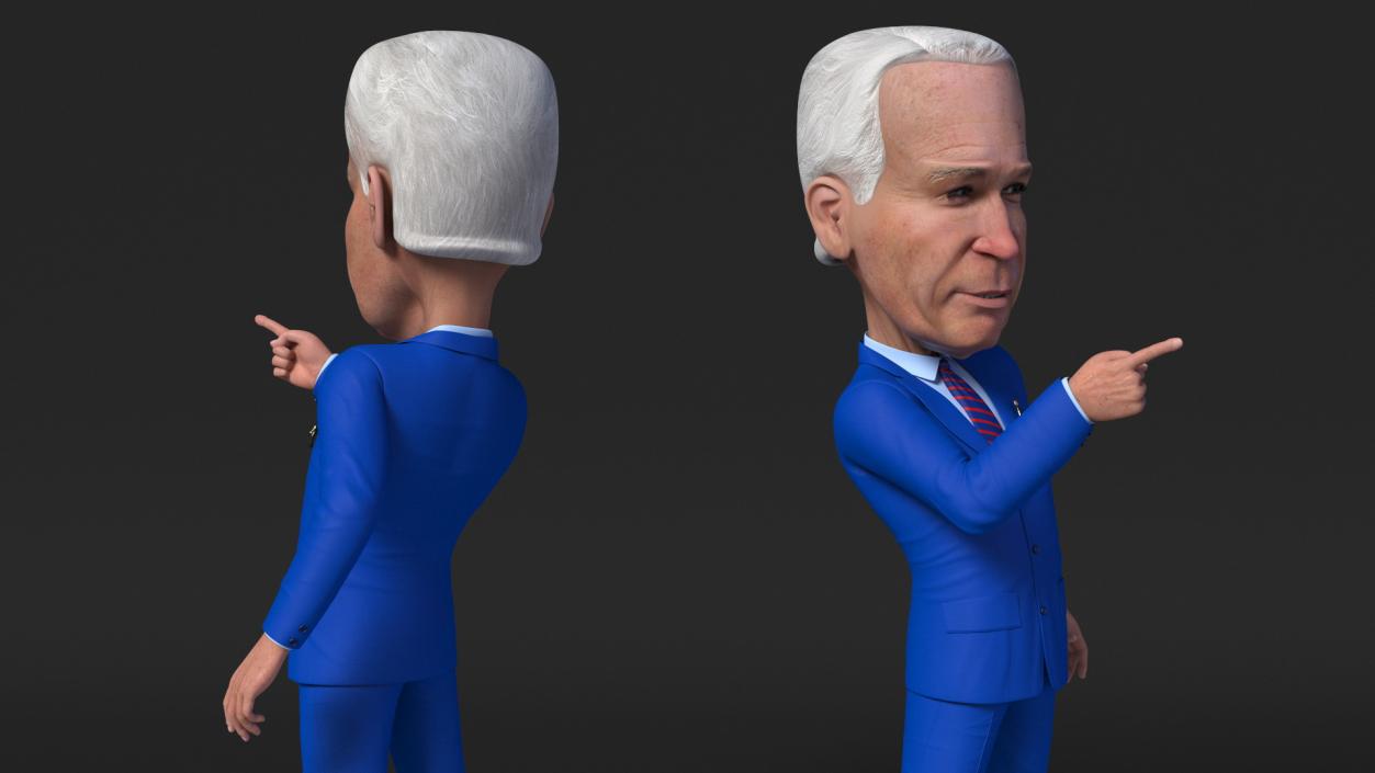 3D Cartoon Joe Biden with Democratic Icon model