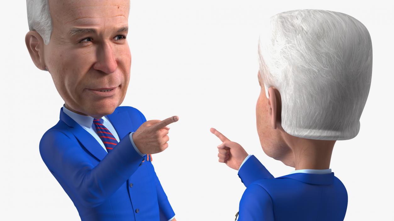 3D Cartoon Joe Biden with Democratic Icon model