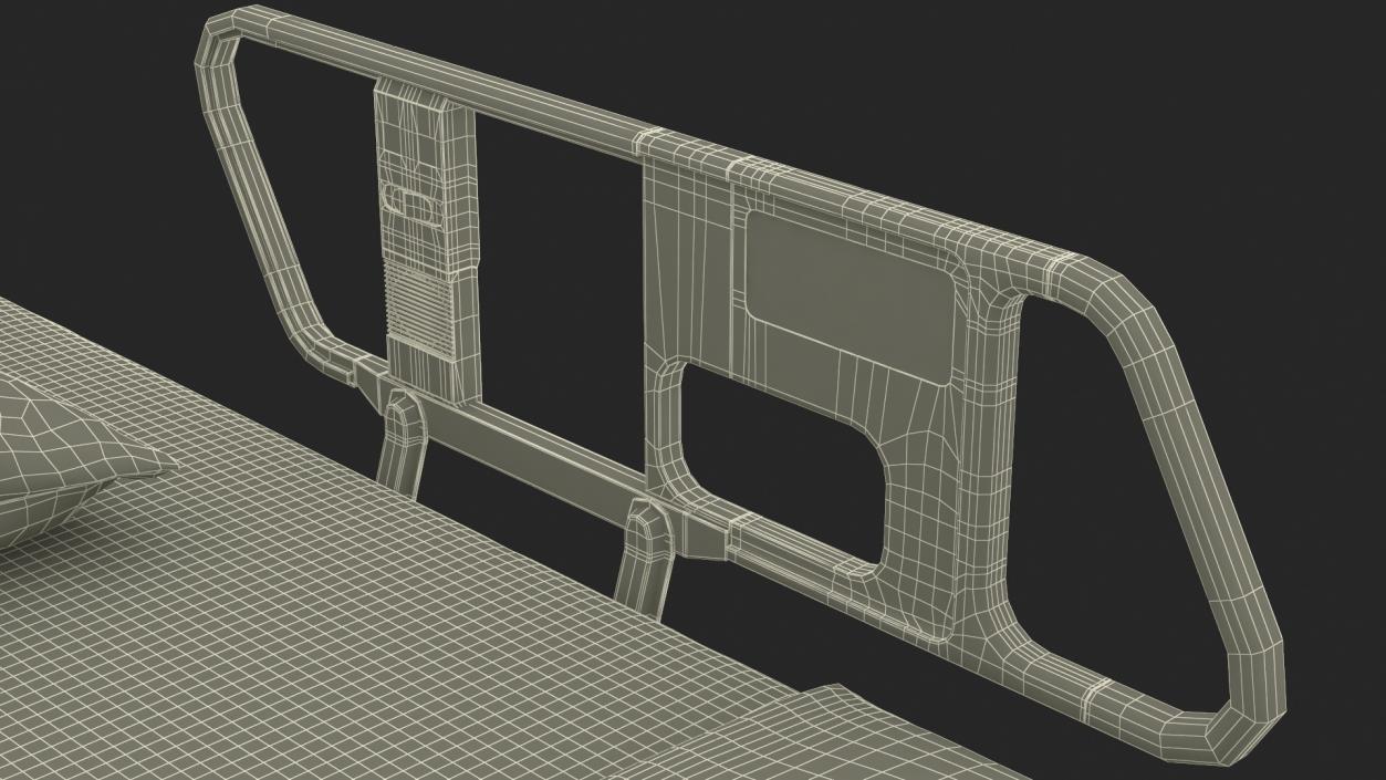 3D Hospital Bed with Adjustable Side Rails Rigged