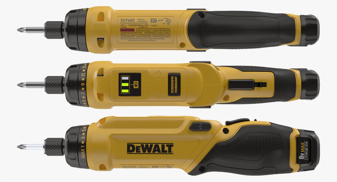 3D DeWalt DCF680N2 Gyroscopic Screwdriver model