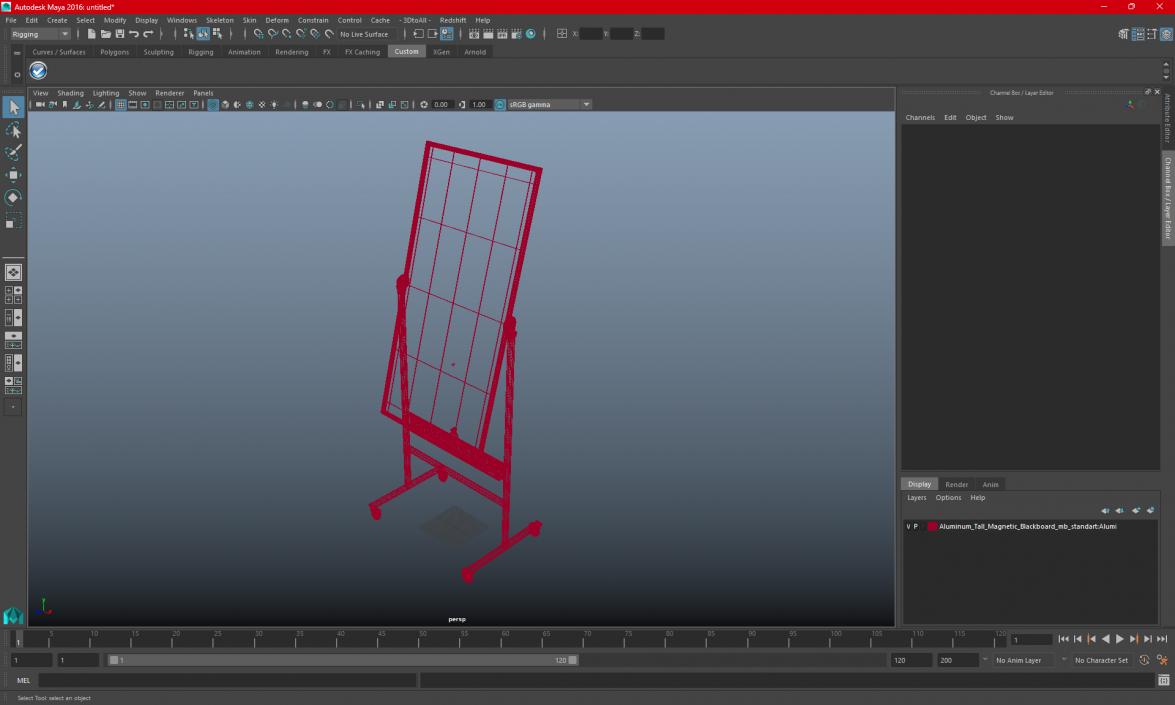 3D Aluminum Tall Magnetic Blackboard model