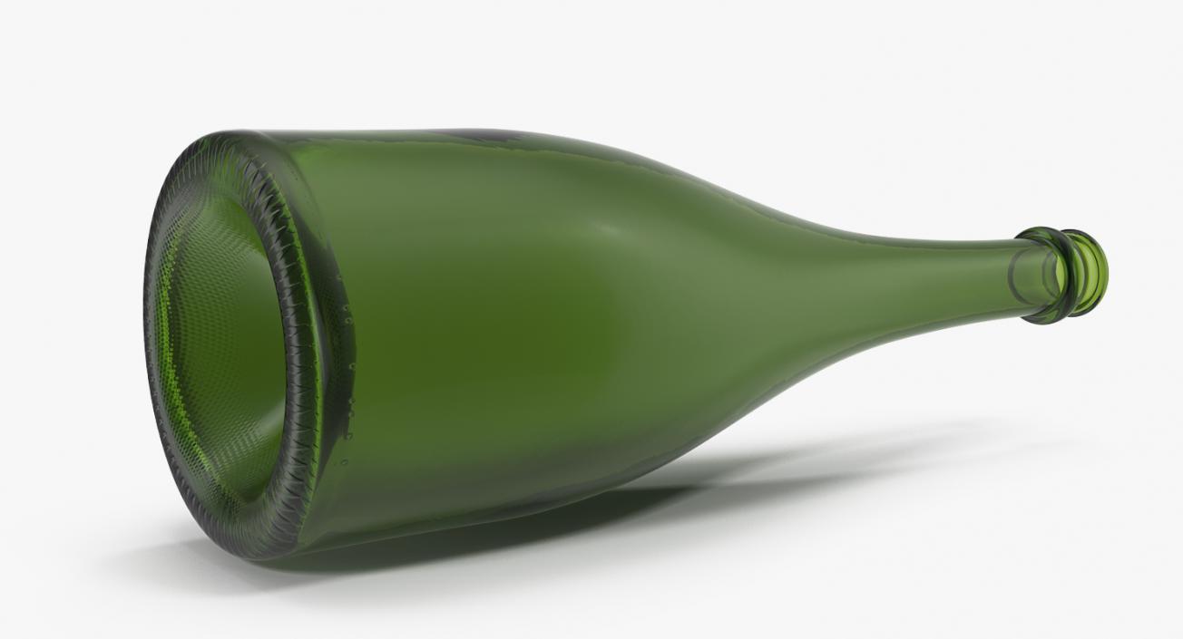 3D Champagne Bottle Krug Opened model