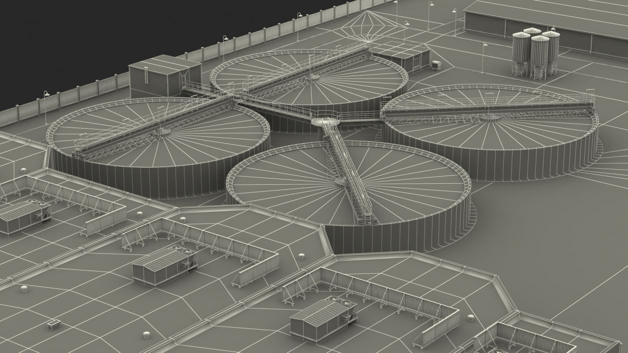 Water Treatment Plant Industrial Structure 3D