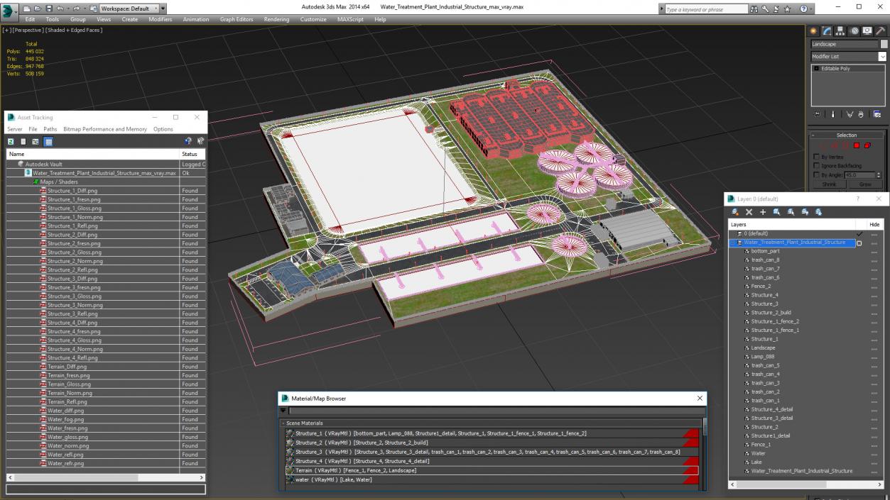 Water Treatment Plant Industrial Structure 3D