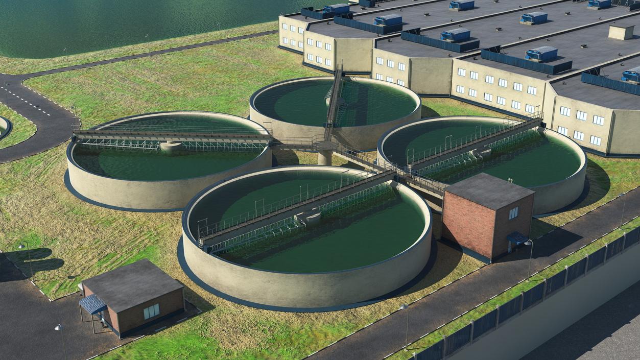 Water Treatment Plant Industrial Structure 3D