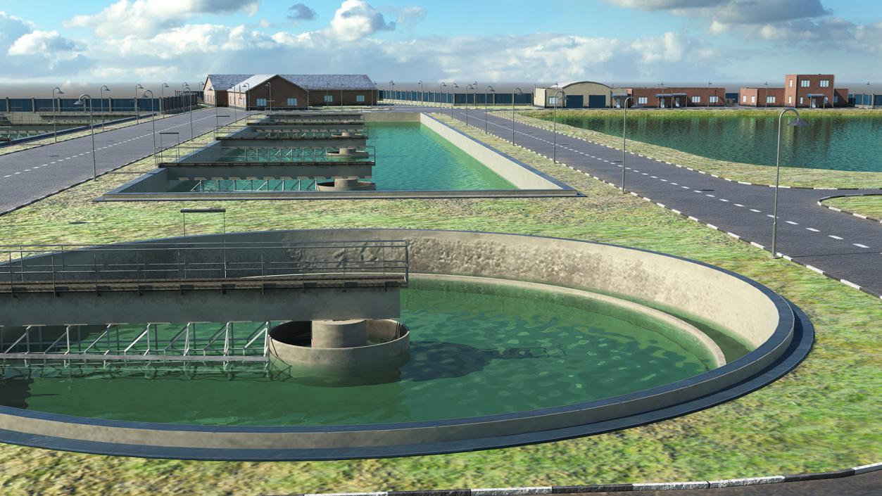 Water Treatment Plant Industrial Structure 3D