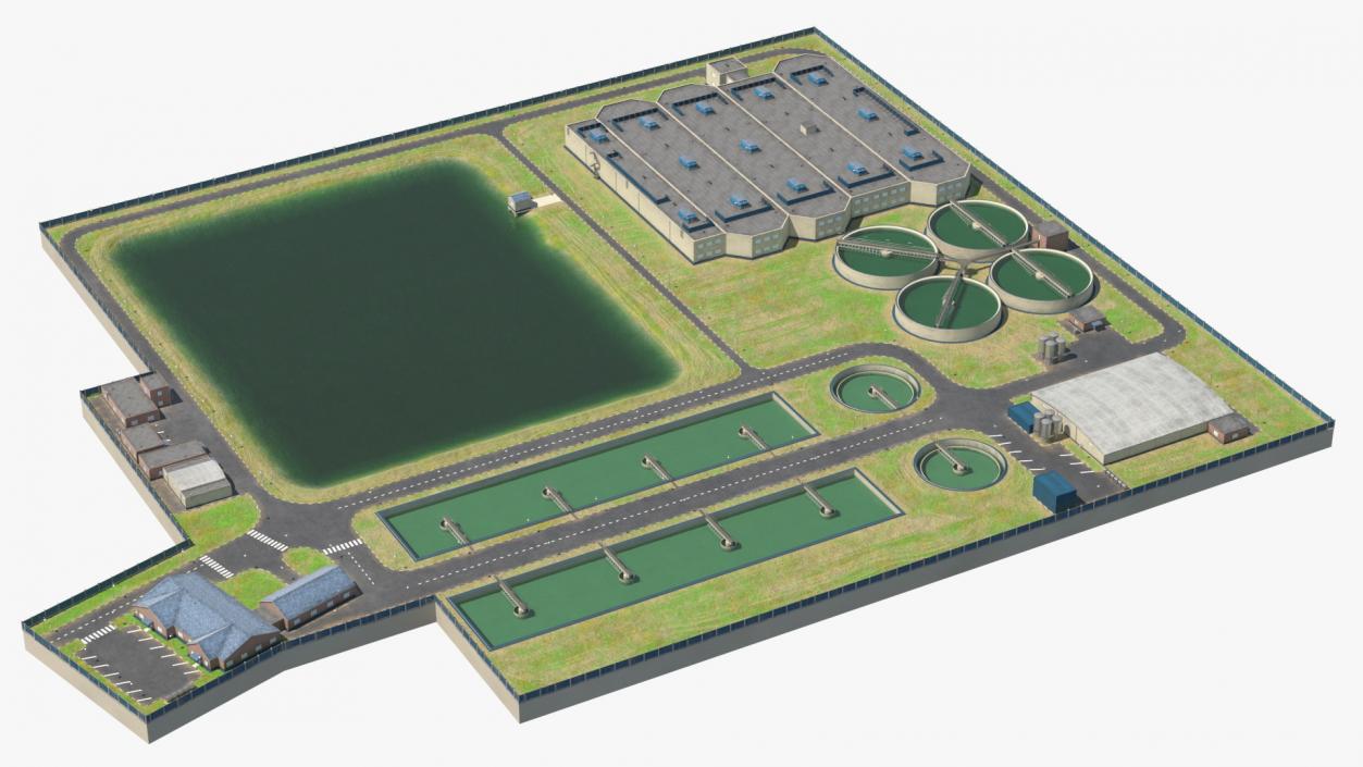 Water Treatment Plant Industrial Structure 3D