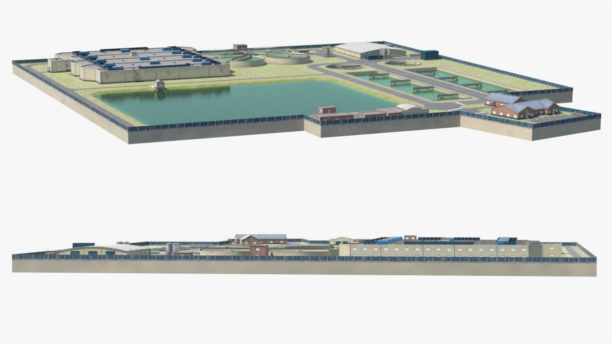 Water Treatment Plant Industrial Structure 3D