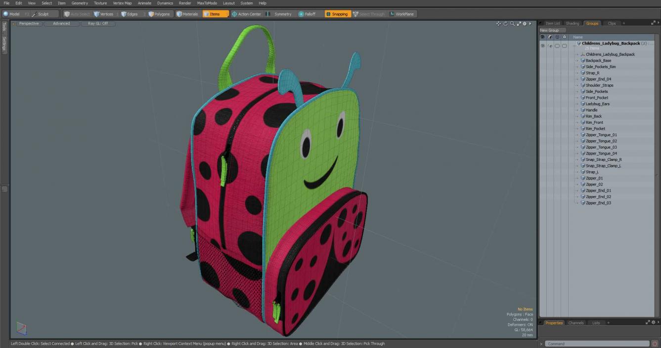 3D Childrens Ladybug Backpack