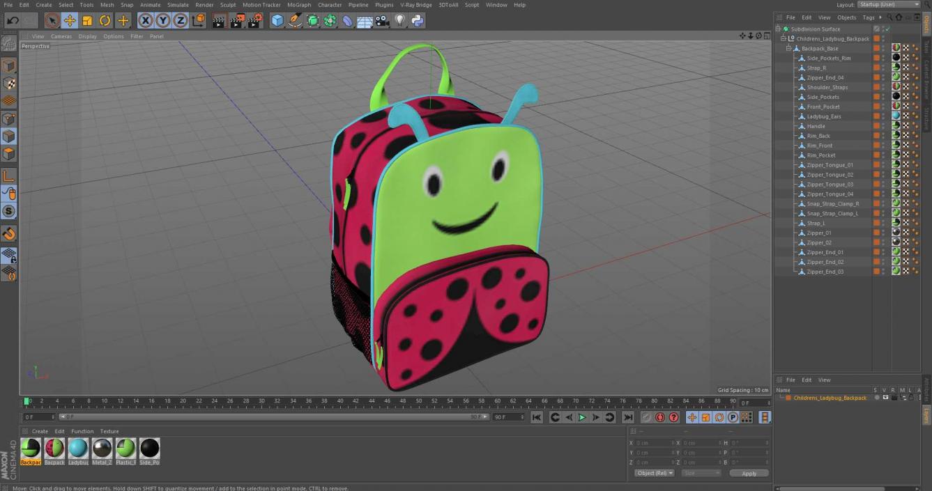 3D Childrens Ladybug Backpack