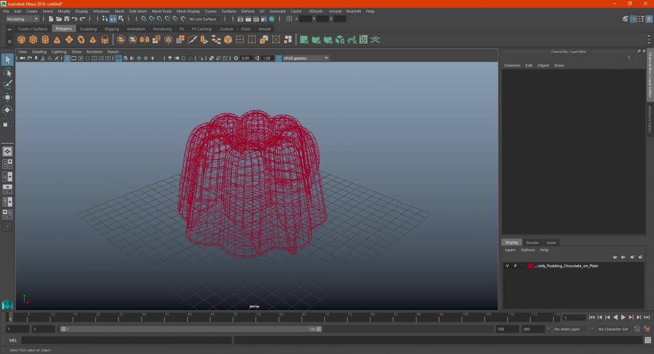 3D Jelly Pudding Chocolate model