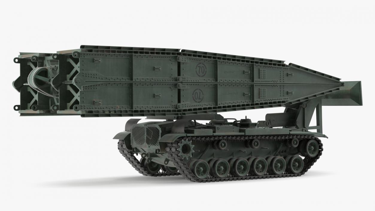 3D Green Armored Vehicle Launched Bridge AVLB M60A1 model