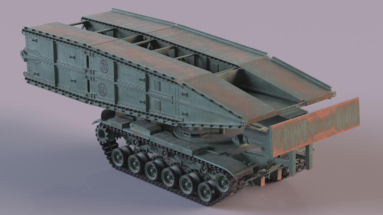 3D Green Armored Vehicle Launched Bridge AVLB M60A1 model