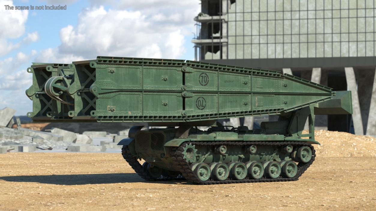 3D Green Armored Vehicle Launched Bridge AVLB M60A1 model